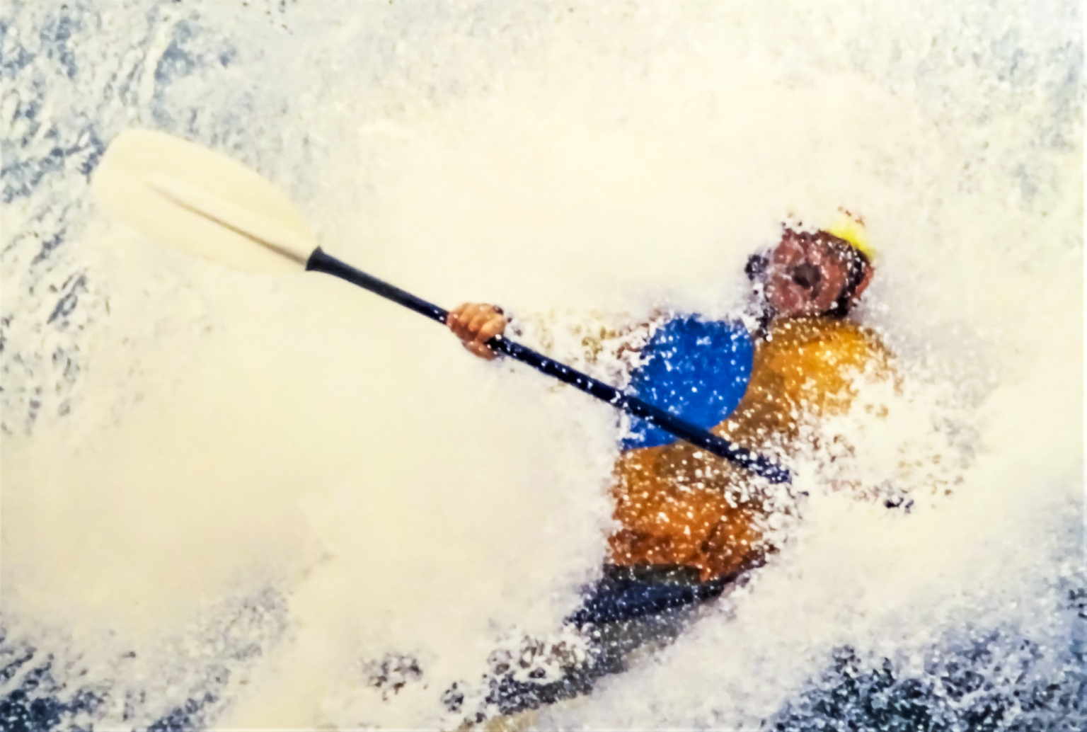 The author, Paul McHugh, is enveloped in the whitewash from a big California wave.