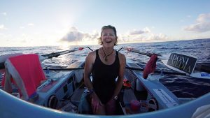 Michelle Lee at the oars