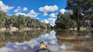 nose of kayak in water