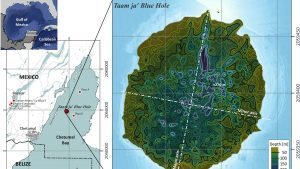 A depth map of Taam Ja’, the world's second-deepest blue hole
