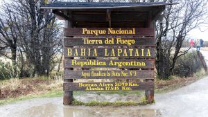 a sign outside of tierra del fuego national park