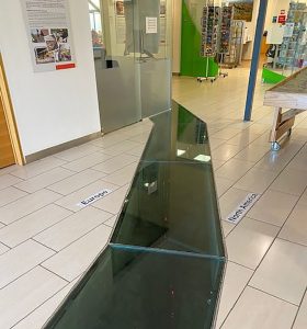 Two continents meet in an Iceland shopping mall.