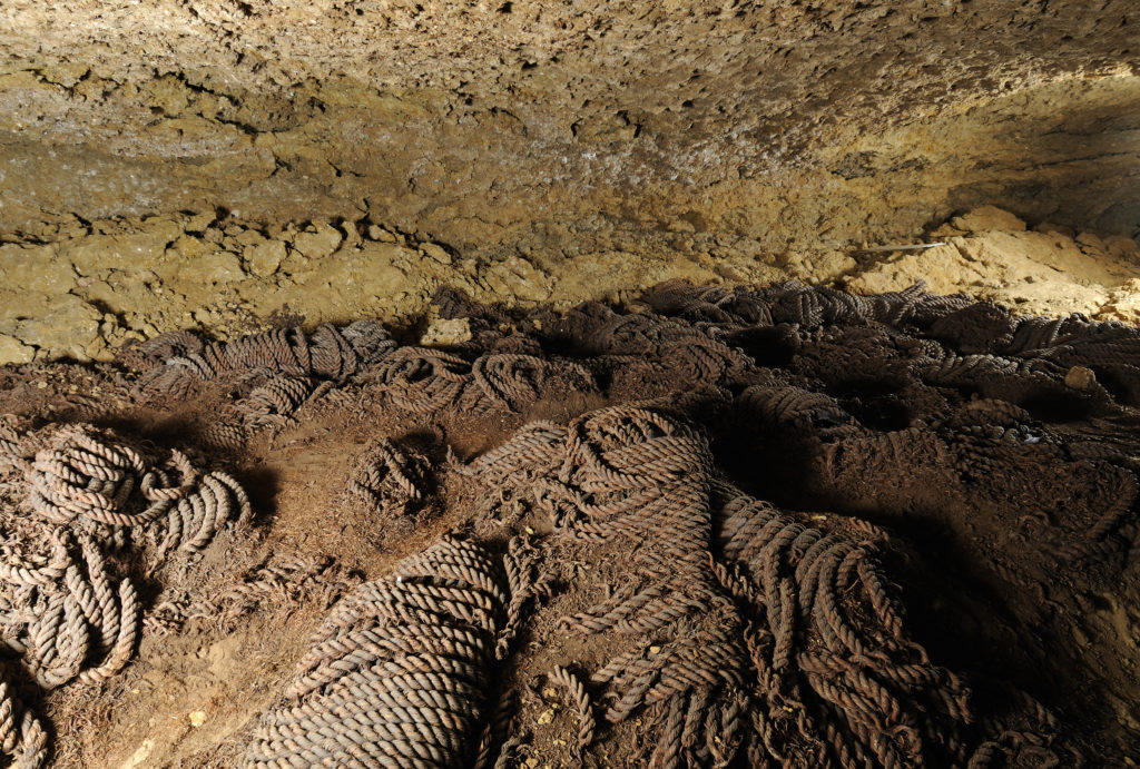 old rope in a cave