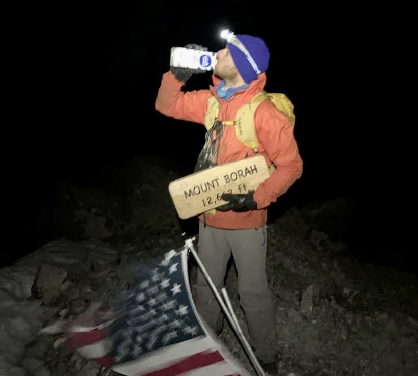 Matheson Brown at Mount Borah, the highest mountain in Idaho. 