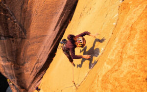 Sasha DiGiulian climbing on the Platinum Wall.
