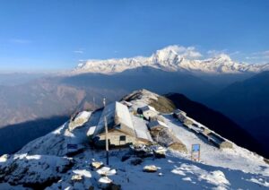 The Khopra Community Lodge in the Annapurna region. It has beautiful views of Machapuchare, Annapurna South and Dhaulagiri.