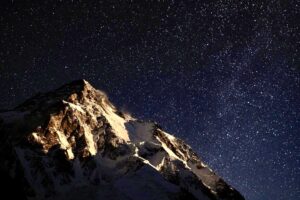 K2 under moonlight.