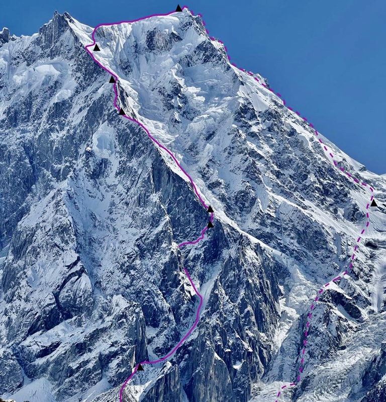 Route topo provided by the expedition team.