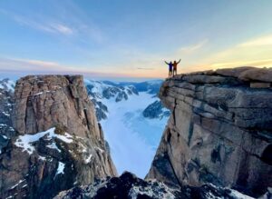 Niall and Finn McCann on the summit f Mount Asgard.
