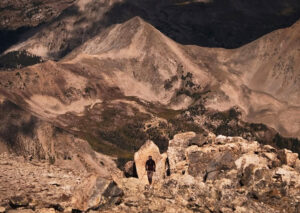 Kilian Jornet against Colorado mountains