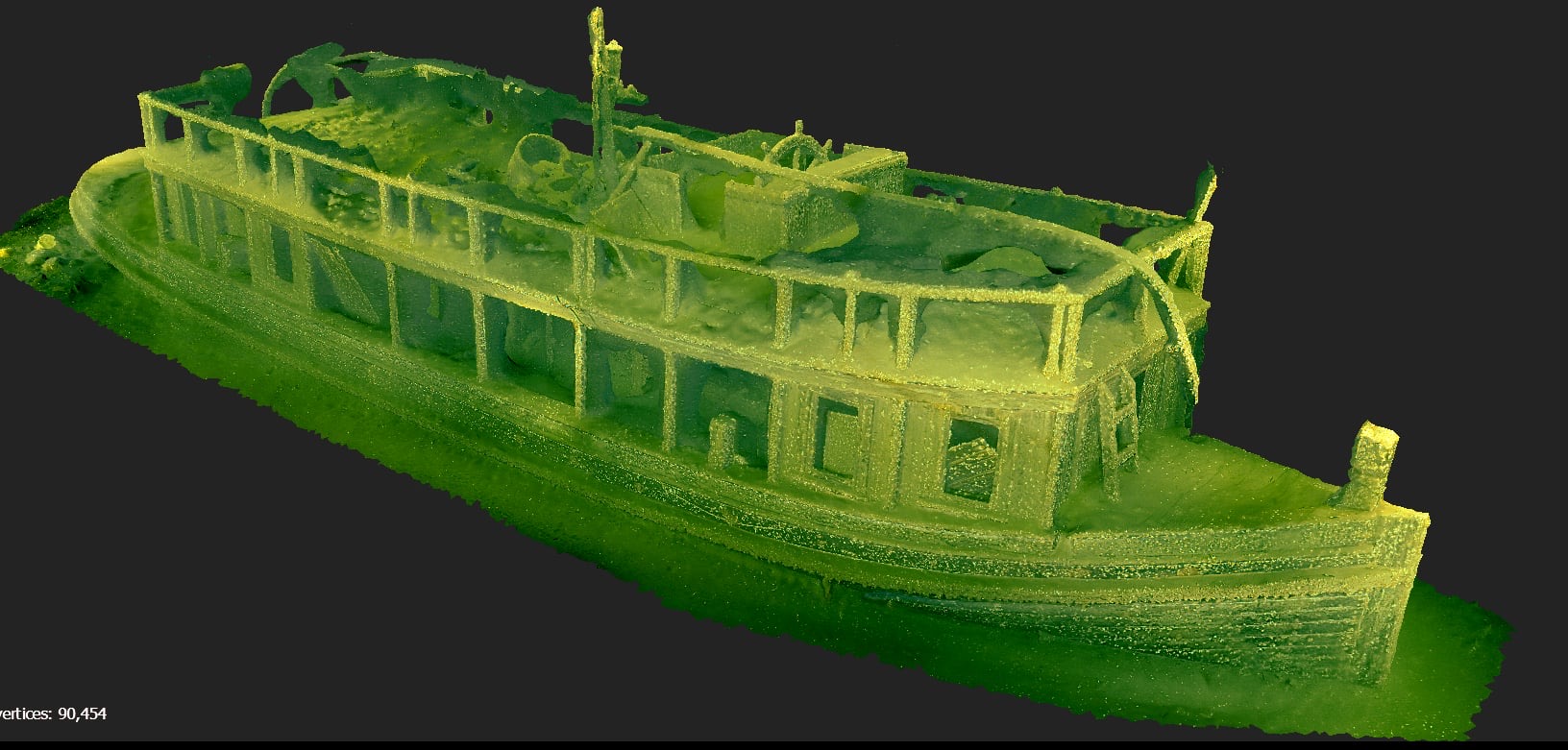 A 3d model of a shipwrecked steamer
