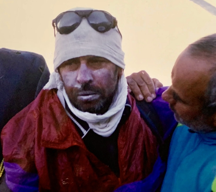 Vladislav Terzyul after descending form Everest summit, in 1999. 