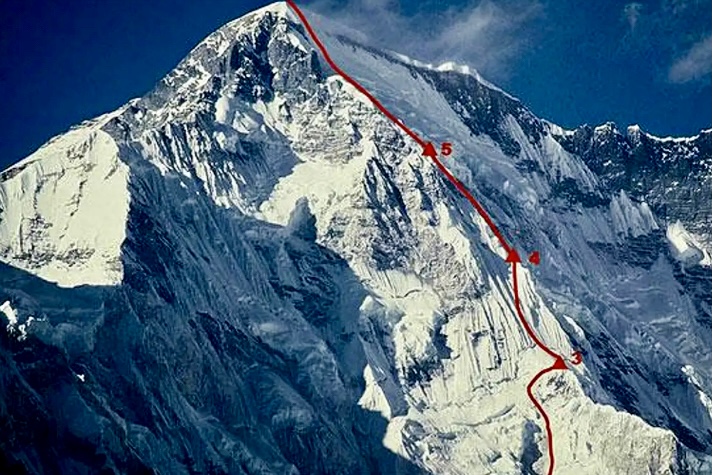 The topo of the Polish Southeast Pillar route.