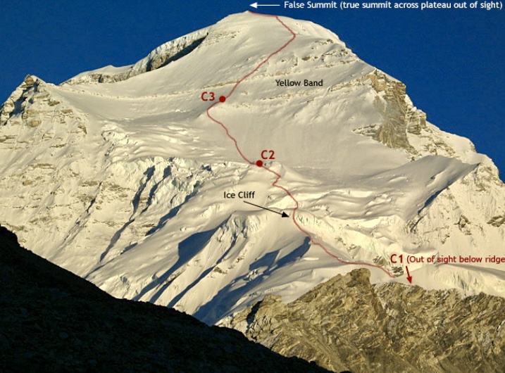 The normal route on Cho Oyu.