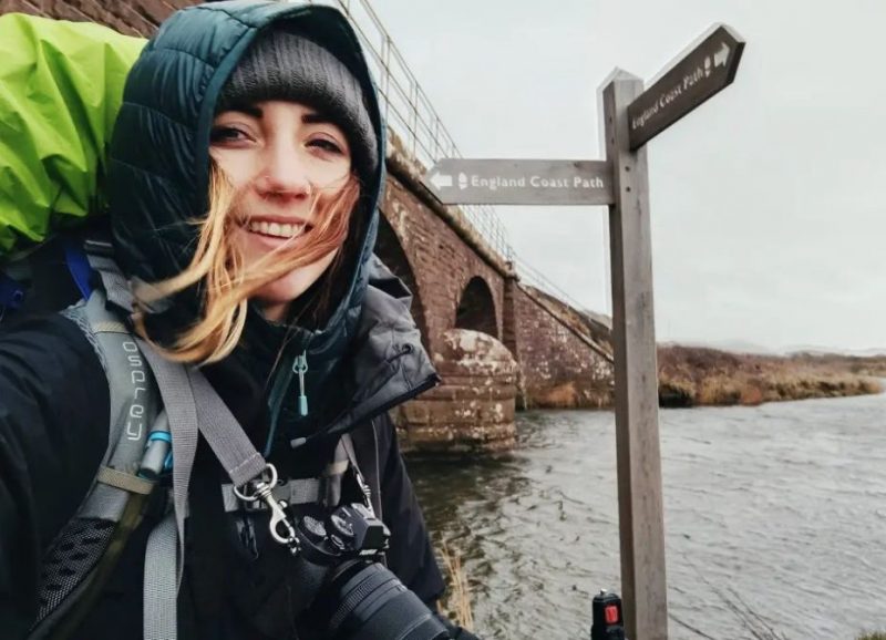 Emma Schroder in her waterproofs