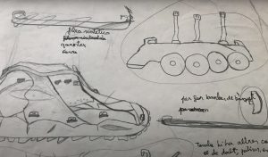 Jornet's early adventure shoe sketches.