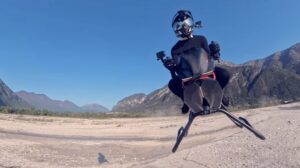 flying motorcycle and rider