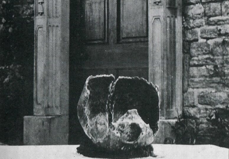 An upside down, broken skull