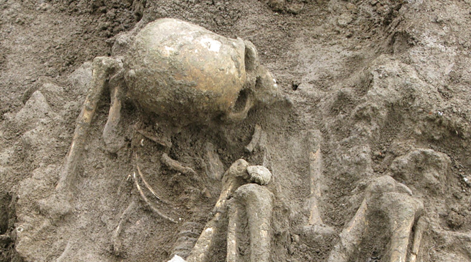 The mummified remains of a woman