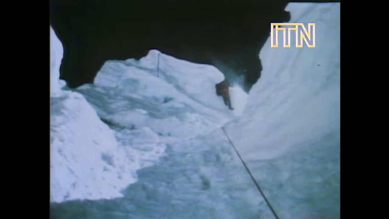 a climber on a mountainside