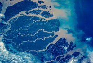aerial of Ganges River Delta