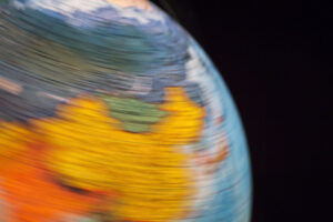 spinning earth illustration