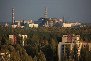 Chernobyl power plant from a distance