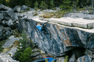 guy bouldering