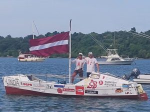 two adventures on boat in harbor
