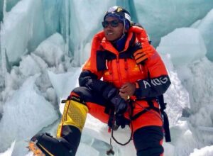 Kami Rita Sherpa with ice background