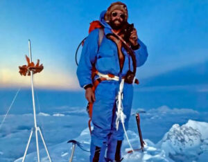 Doug Scott on the summit of Everest.