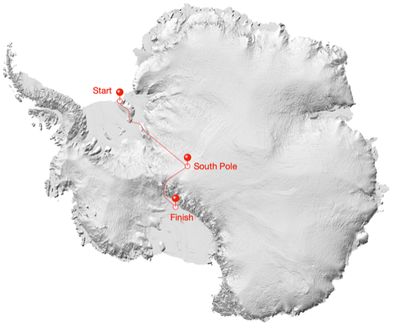 A map showing Antarctica.