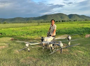 Tran Van Nghia and his drone.
