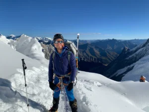 Russian climber Andrew Vasiliev on the normal route of Manaslu.